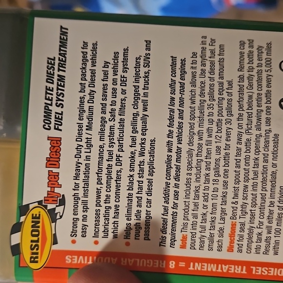 Rislone Hyper Diesel Complete Fuel System Treatment - Picture 4 of 6